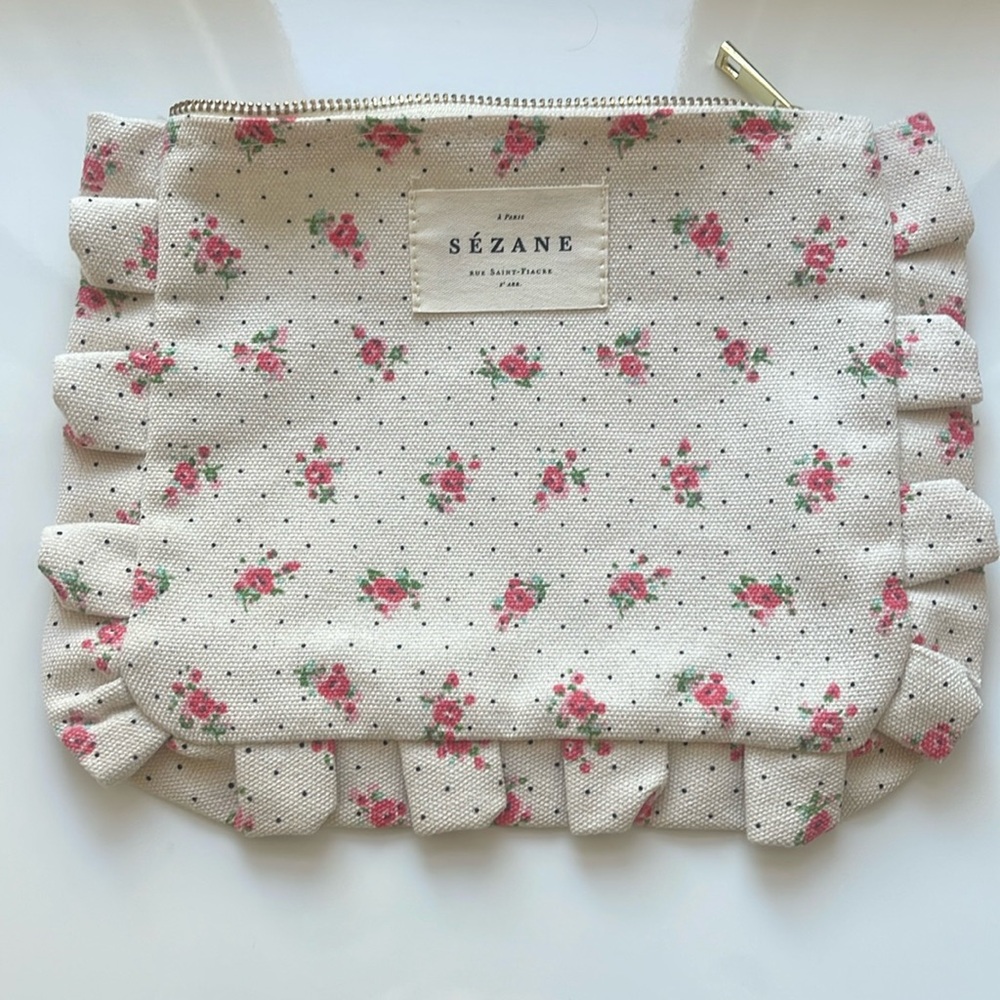 Sézane floral zipper pouch